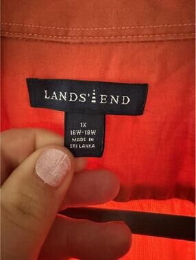 Lands' End Women's Button Down - Orange - Size 1X